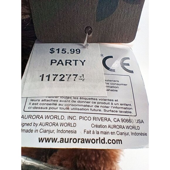 Teddy Bear Aurora World Brown Stuffed Animal Big Nose 12" Sitting Plush 2020 Toy - Picture 6 of 15